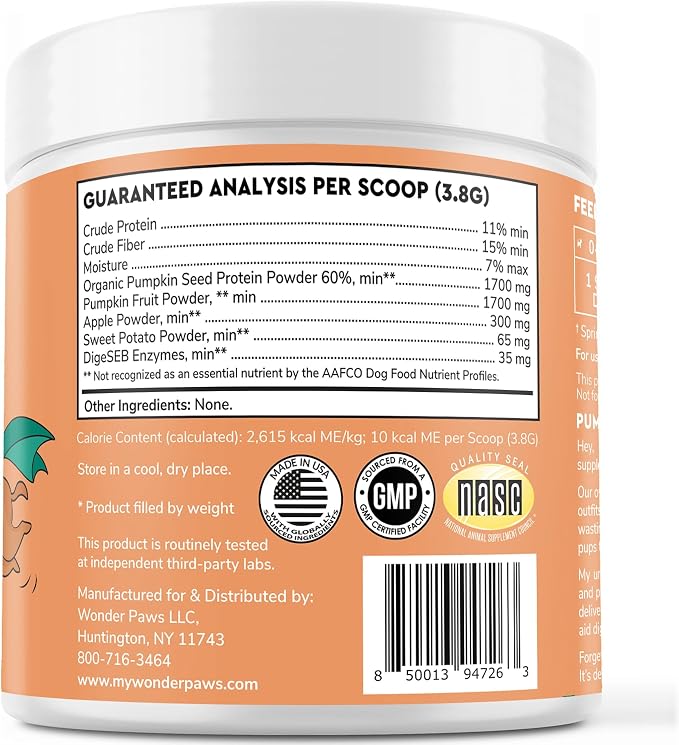 Pumpkin Powder Plus Goat Milk Powder - for Dog’s Immune Support, Digestion, Allergies & Overall Wellness – Pumpkin- 60 Scoops - Goat Milk 90 Scoops