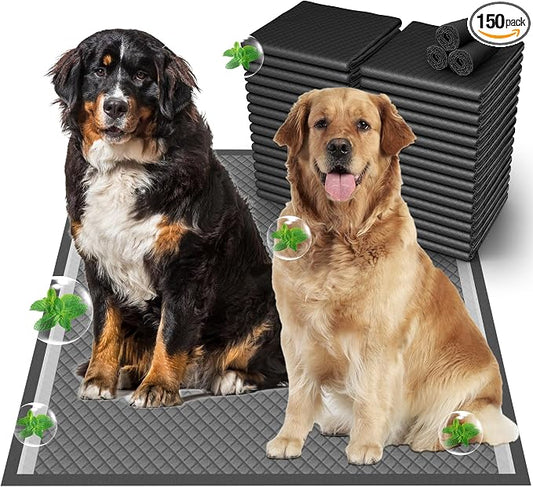 37"x54" Activated Charcoal Dog Pee Pads - 150 Count,Extra Large,Super Absorbent,Leakproof,Long-Lasting Odor Control-Essential pet Training Pads for Large Dogs