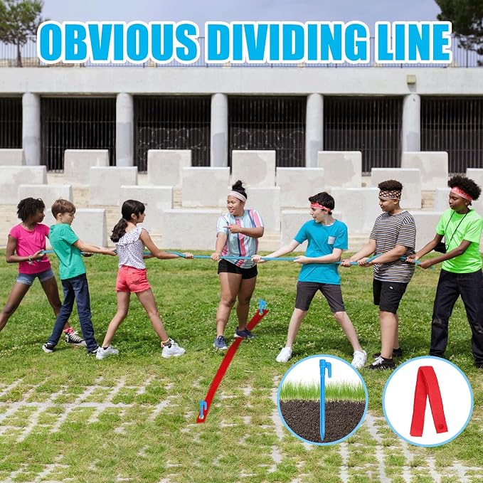 60FT Tug of War Rope,Tug a War,Tug of War Rope Adult with 10 Medals,2 Flags,Whistle,2 Hooks,Demarcation,Ribbon and Storage Bag,Outdoor Backyard Game,Team Game