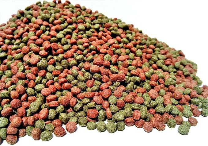 3mm - 1/8" Green GRO Growth & Red GRO Color Enhancing Floating Pellets for Koi & Pond Fish, All Tropical Fish - 1-lb