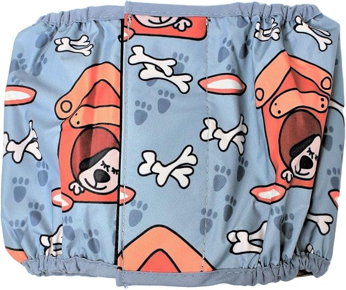 FDC Leak Proof Waterproof Diapers Dog Belly Band Male Wrap Washable Reusable Absorbent Pad Lined for Small Medium Large Pets Black (XXL: Waist 18" - 22", Retro License)
