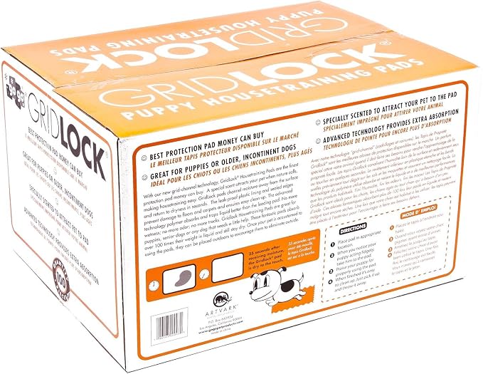 GridLock Housebreaking 24" x 24" Pet Training Wee Wee Pads (100 Pack)