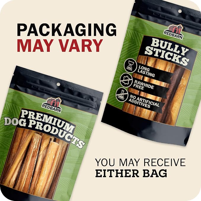 Redbarn Pet Products All-Natural 4" Bully Stick Rings for Dogs - Premium Grain-Free & Rawhide-Free Single Ingredient Long Lasting Low Odor Dental Treat for Chewers - 3 Count (Pack of 2)