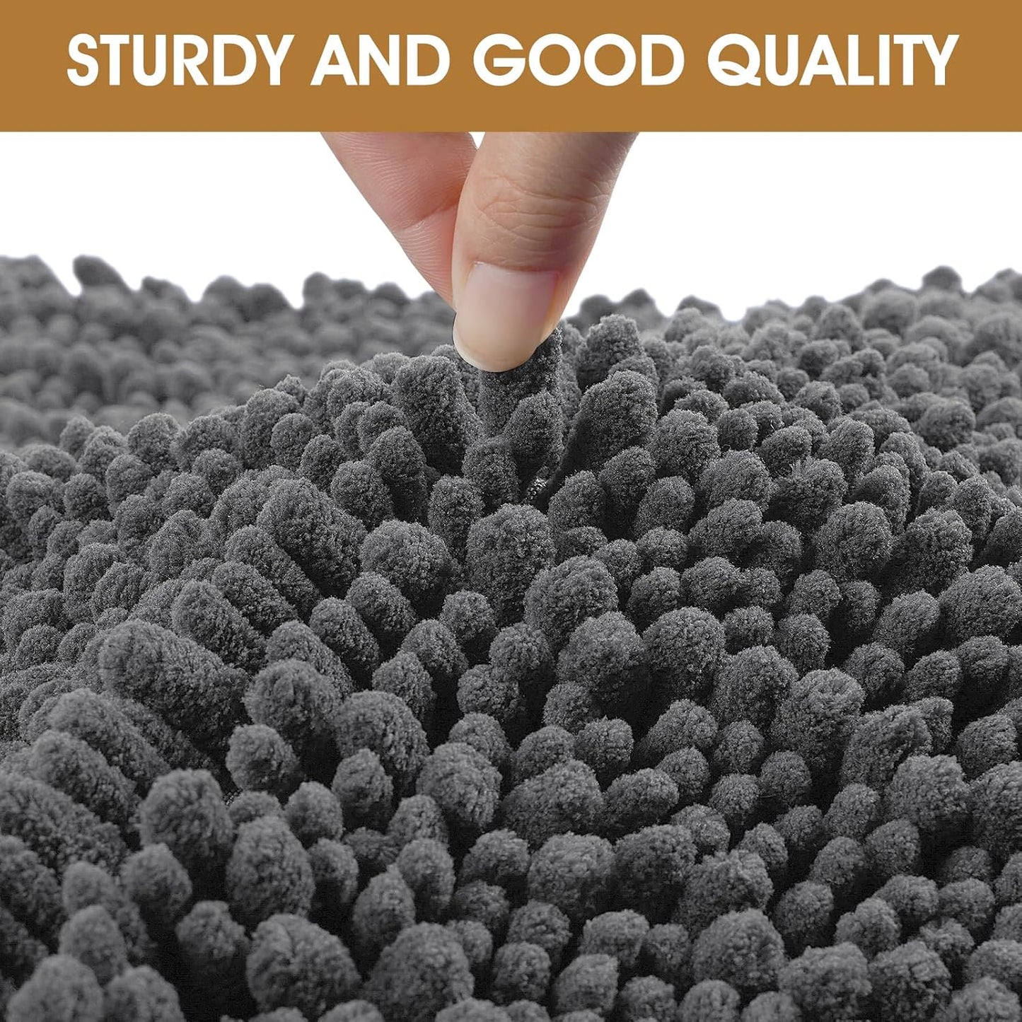 IM HOME Extra Large Dog Door Mats for Muddy Paws, Chenille Absorbent Dog Mats, Non Slip Heavy Mud Mat for Dogs, Soft Pet Mat for Entryway, Mud Paws, Inside Floor,71" x 25", Grey