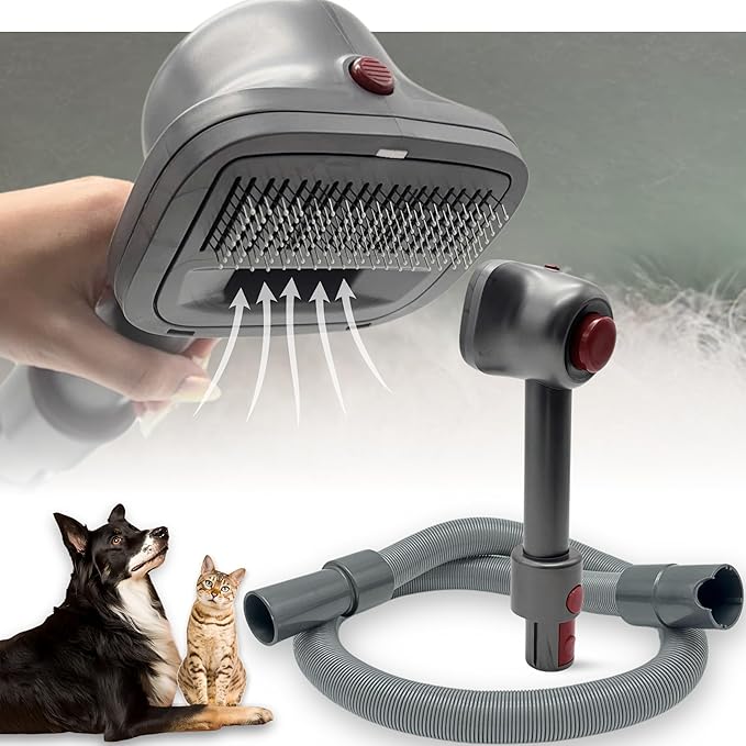 Pet Hair Grooming Brush Vacuum Attachment for Dyson V7 V8 V10 V11 V15/V6 DC58 DC59, Compatible with Shark NV501/HV322/HV301 Miele 1-3/8'' & Small Shop Vacs 1.25" – Cat/Dog Grooming Brush