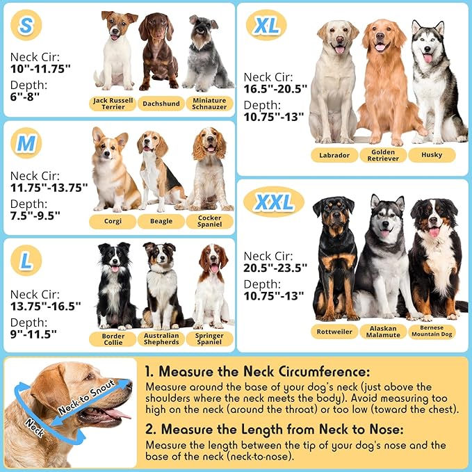 Dog Cone to Stop Licking, Clear Recovery Collar with Detachable Zipper, Sturdy Elizabethan Collar for Large Medium Small Dogs, Soft Adjustable Cone After Surgery Patented, Khaki L