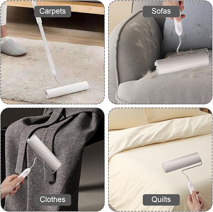 6.3 inch Wide Lint Roller Refills, Value Pack 24 Rolls Extra Sticky Lint Rollers Refill, Pet Hair Sticky Roller Refills for Floor, Couch, Carpet, Bed, Clothes(Pack of 24, Total 1440 Sheets)