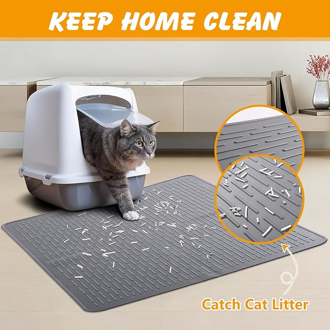 120 Pack Cat Litter Bags & Silicone Cat Litter Mat