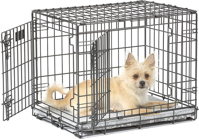 MidWest Homes for Pets Quiet Time Reversible Crate Pan Cover 24' Gray Floral/Fleece