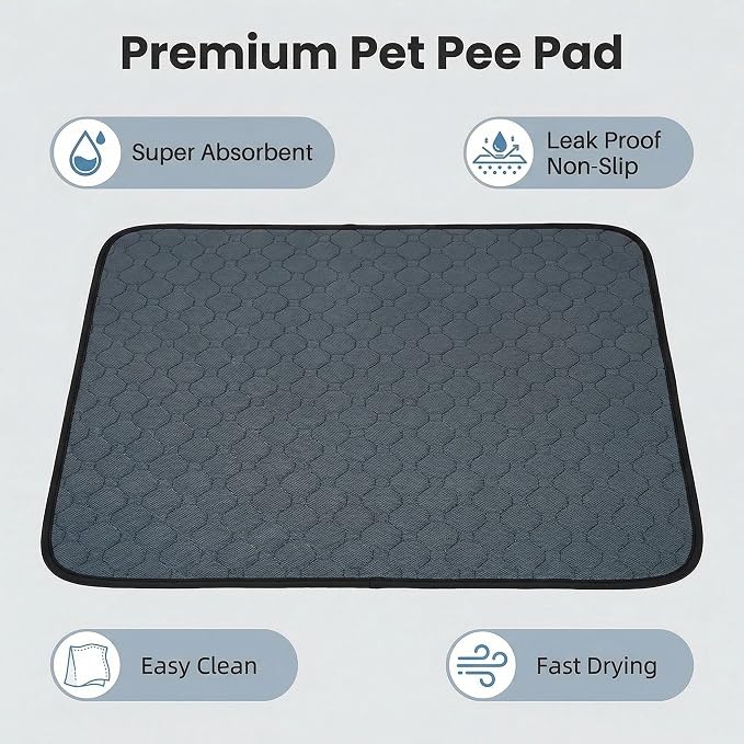 2 Pack Guinea Pig Cage Liners - Washable Guinea Pig Pee Pads, Waterproof Reusable & Anti Slip Guinea Pig Bedding Fast and Super Absorbent Pee Pad for Small Animals Rabbit Hamster Rat