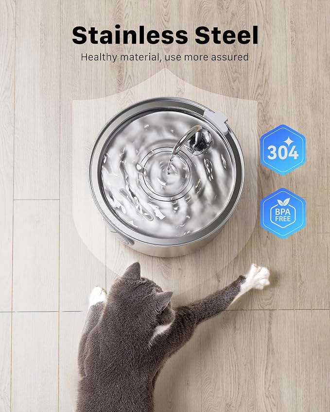 FOFNON Cat Water Fountain with 12 Filters, Including 6 Pieces of Filters + 6 Pieces Sponges