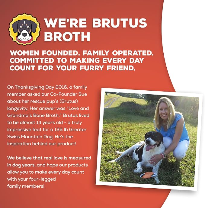 Brutus Bone Broth Liquid for Dogs | All Natural | Made in USA | Glucosamine & Chondroitin for Healthy Joints | Human Grade Ingredients | Hydrating Food Topper, Gravy & Treat (Pork, 2-Pack)