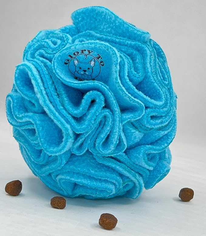 Glory To Dog Puppy and Small Breed Snuffle Interactive Foraging Dog Puzzle Ball Toy Blue Small