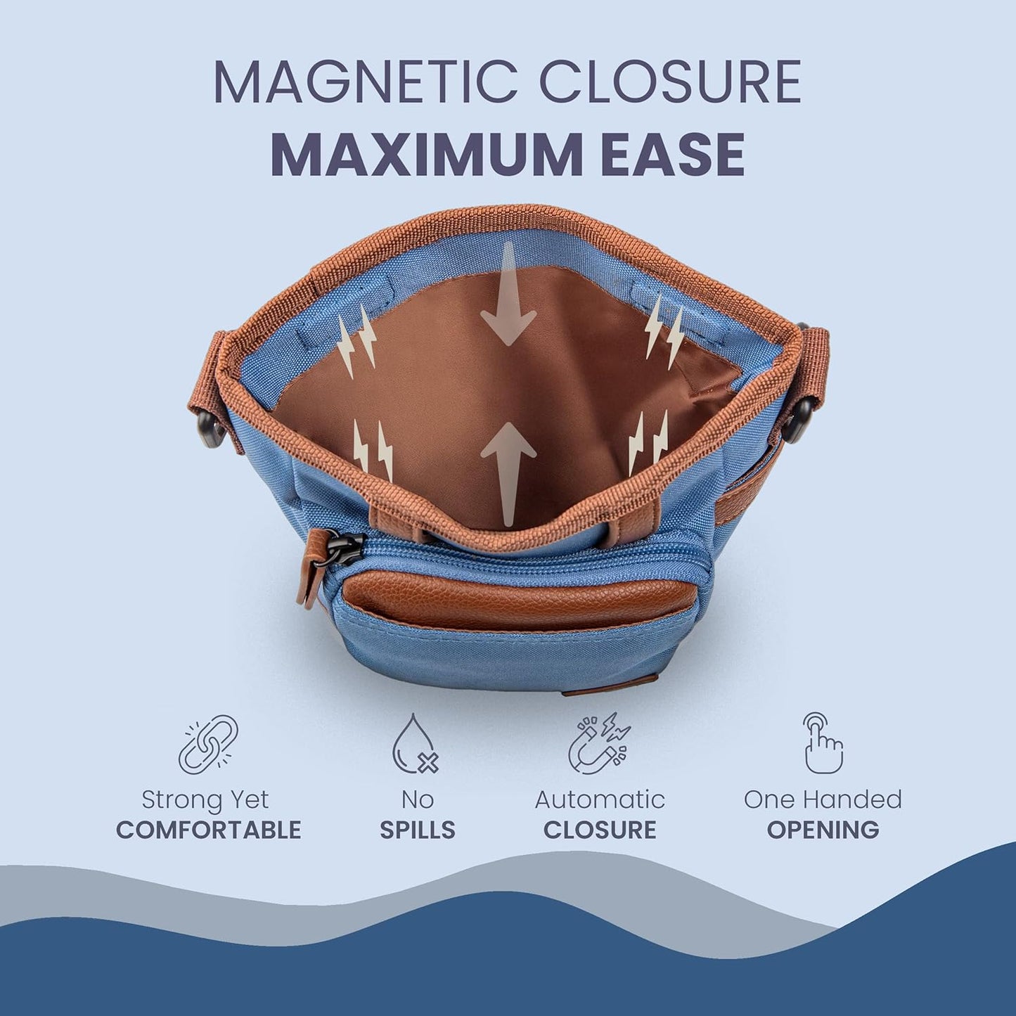 BEAU&FUR Dog Treat Pouch with Clicker for Training - Hands-Free Dog Treat Bag with Magnetic Closure, Built-in Poop Bag Holder Pocket