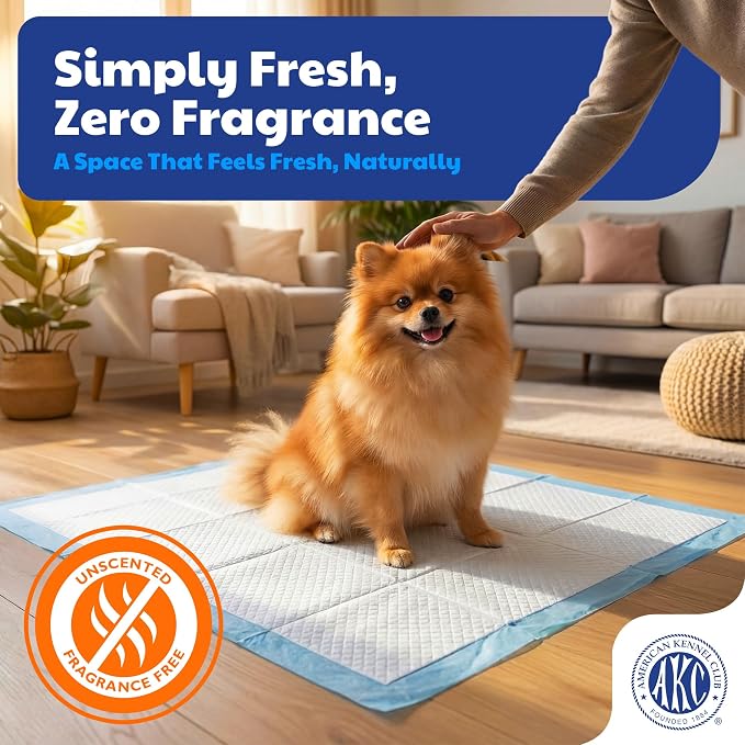 American Kennel Club Puppy Training Pads with Ultra Absorbent Quick Dry Gel – 22 x 22 Pee Pads for Dogs - 100 Count (Unscented) (Pack of 2)
