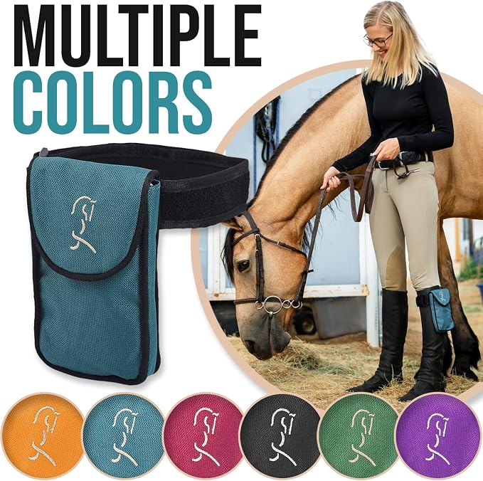 Woofhoof Equestrian Cell Phone Holder, XL Aqua On The Calf/Leg Band Holster - Perfect Horse Accessories, Universal Fit, Padded Strap, Magnetic Closure, Made of Durable Nylon, Machine Washable