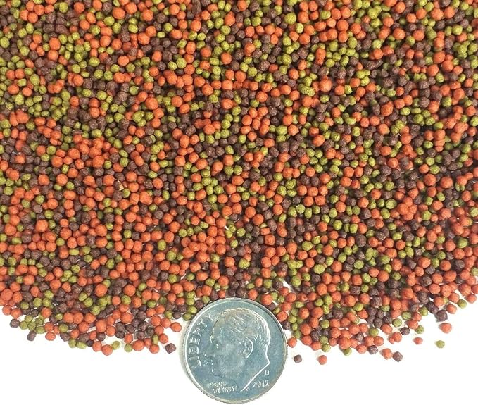 1mm Ultra 3-Type Mix California Blackworm, Intense Red Coloring & Green GRO Floating Pellets All Cichlids, Tropical Fish and All Koi & Pond Fish - 4-lbs