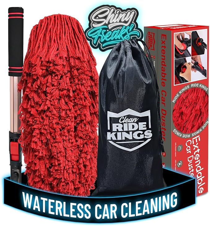 Car Cleaning Supplies Duster, Exterior Scratch Free, Soft Brush Kit for Truck SUV RV Motorcycle, Wax Cotton Hair, Extendable Handle, Dust Removing No Lint, Gifts for Men Women