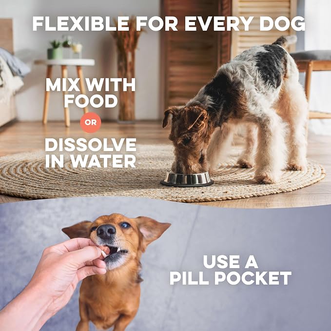 Natural Dog Skin and Coat Supplement – Gentle Itch Relief with Dry Skin, Rash, or Allergy Symptoms – Dog Shedding Supplement for Promoting Hair Regrowth – 400 Tiny Odorless Pills