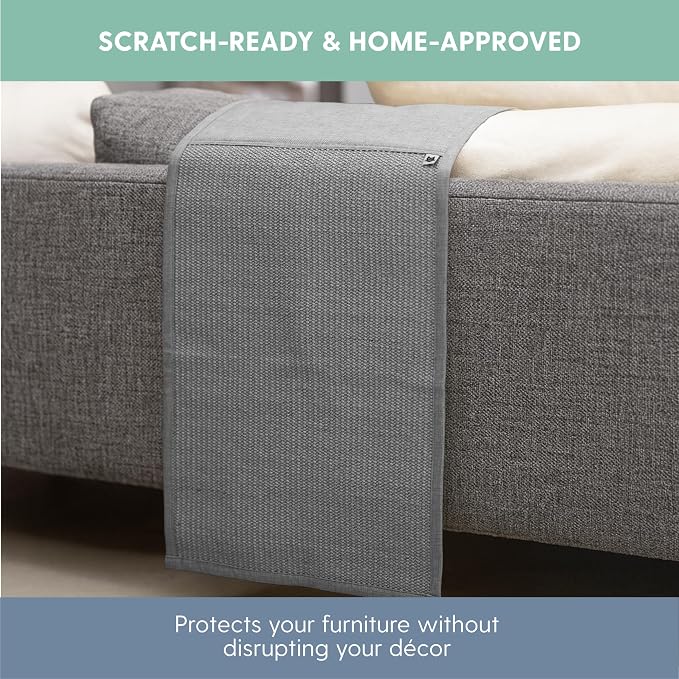The Cat Ladies Cat Scratch Furniture Protector Mat - Couch Protector from Claws - Anti Scratch Furniture Protectors from Cats Scratching - Sisal Scratcher Pad - Couch Cover Carpet - Grey