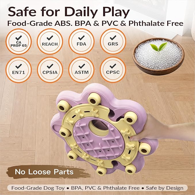 KADTC Dog Puzzle Toy, Large Size, 3 Levels of Step-by-Step Challenge Beginner to Advanced Slow Feeder & Mental Stimulation for Smart Dogs Enrichment Puppy Pink Toys