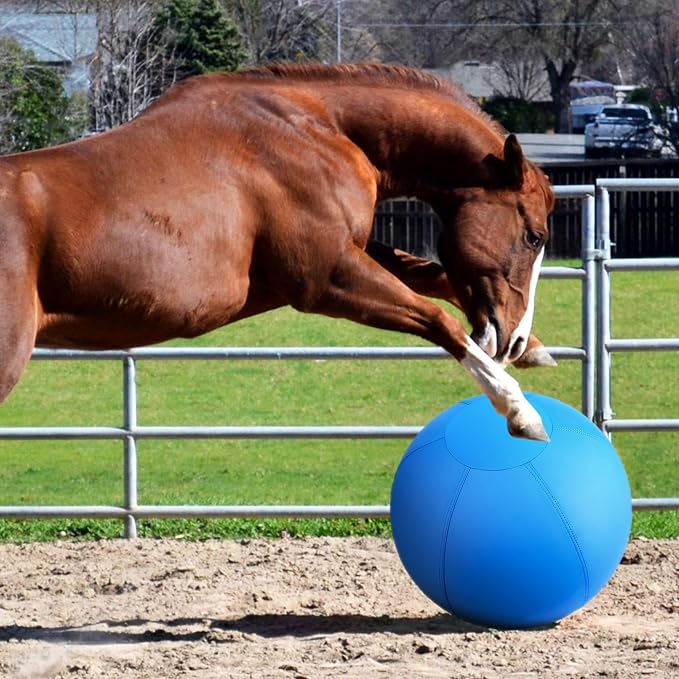 Herding Ball for Dogs and Horses, 25" Jolly Ball for Dogs, Dog Herding Balls for Australian Shepherd Collie, Durable Bite-Resistant with Reinforced Stitching, Large Dog Toys Gifts for Dog - Blue