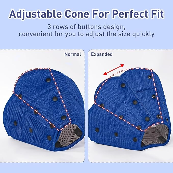 Dog Cat Cone Collar Soft Breathable Cone for Dogs After Surgery to Stop Licking,Cat Recovery Collars & Cones Alternative Dog Cat Cone Collar Soft