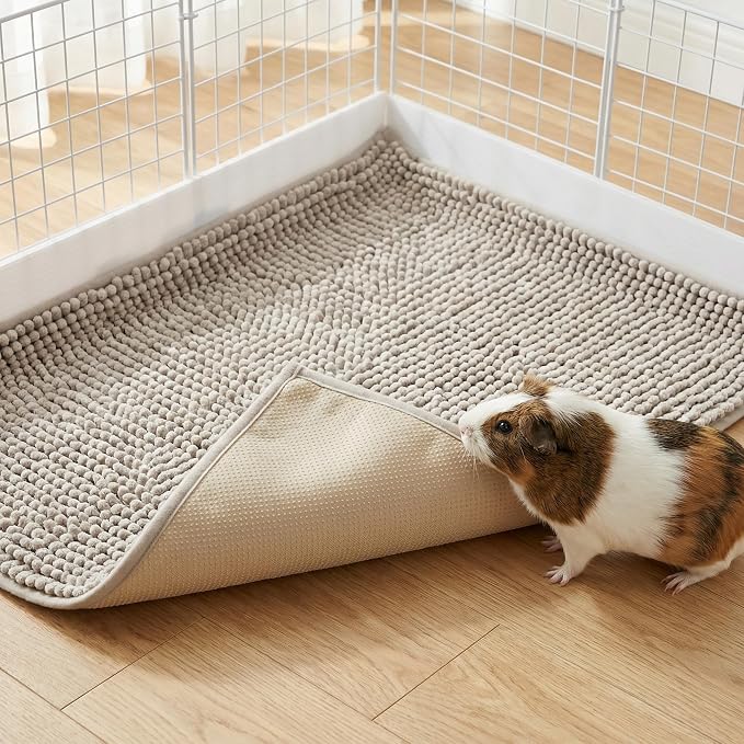 20 PCS Guinea Pig Cage Liners 30 x 40 cm (12 x 16 in) Washable Reusable Fleece Pee Pads with Non Slip Backing for Small Animals Rabbit Bunny Hamster