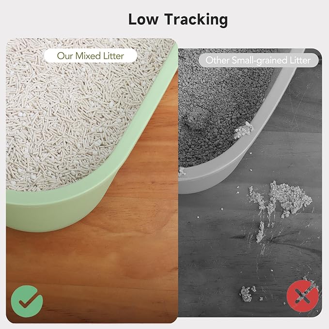 Non-Stick Ultra Clumping Tofu Cat Litter with Tapioca, Odor Control Low Tracking Kitty Litter Pellets, Plant-Base Natural Ingredients Cat-Litter, Last Twice as Long as Clay Litter, 9lbs X 1Pack