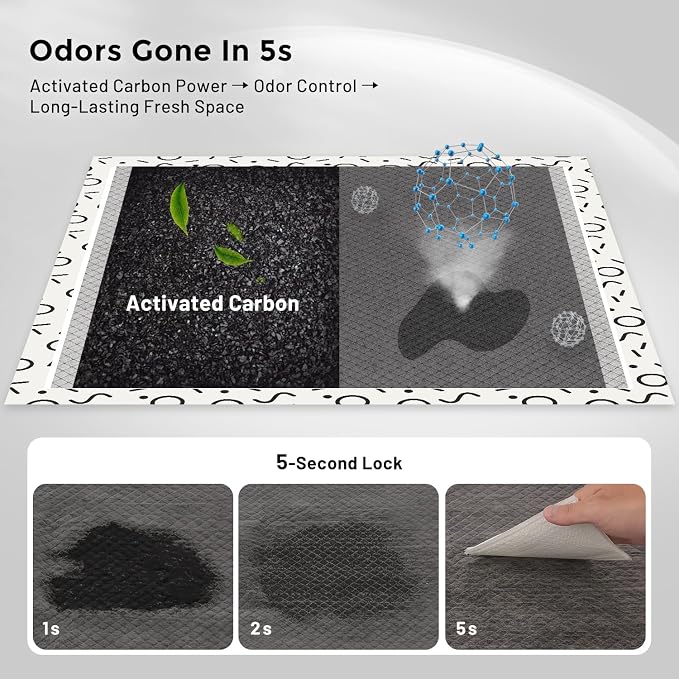 ZOMISIA Charcoal Puppy Pee Pads for Dogs Extra Large, 28"x34" 30 Counts + 1 Extra Health Monitoring Pad - XL Dog Potty Training Pads Disposable, Odor-Control, Super Absorbent Leak-Proof