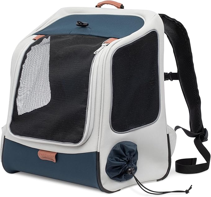 PetSafe Happy Ride Backpack Pet Carrier - Perfect for Dogs & Cats up to 20lbs - Mesh Windows for Comfortable Travel - Harness Tether for Safety - Easy Access Treat Opening - Can be Secured in the Car