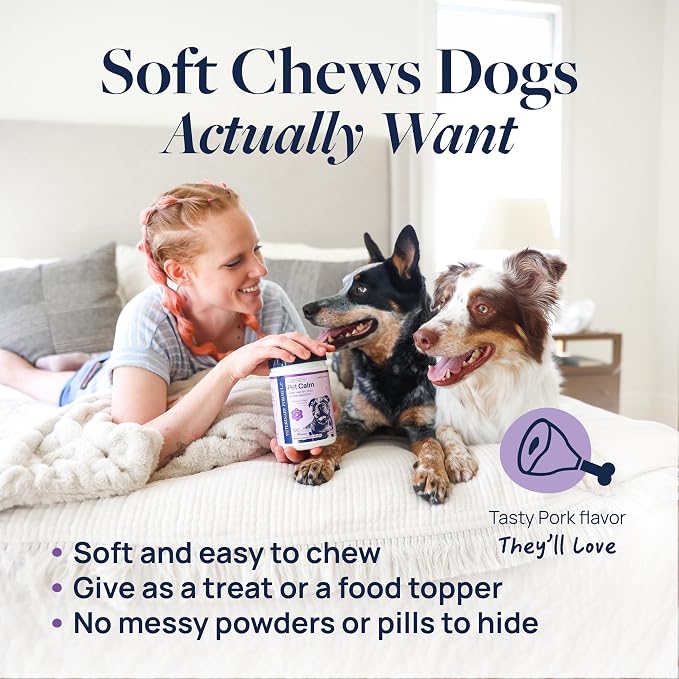 Veterinary Formula Pet Calm 120ct – Vet-Formulated Calming Chews for Dogs with L-Theanine, L-Tryptophan for Behavior Support, Relaxation Treats, Puppy Chews for Stressful Situations, Dog Calming Aid