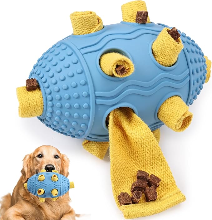 Dog Snuffle Ball-Interactive Dog Chew Toy with Natural Rubber Soccer Design, Dog Puzzle Toy that Promotes Cognitive Development, Slow-Feed Dog Treat Dispenser for Luxury Pet Toys