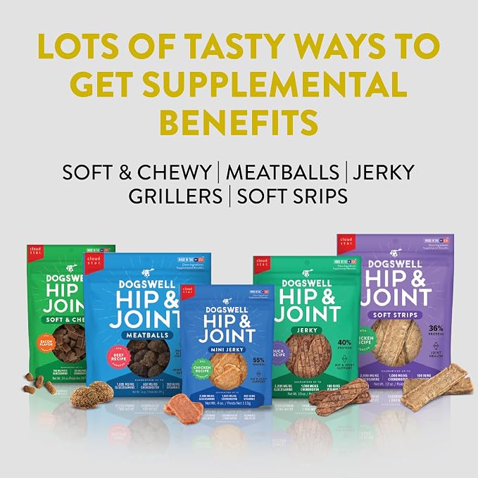 Dogswell Hip & Joint Grillers Dog Treats, Chicken, 12 oz. Pouch