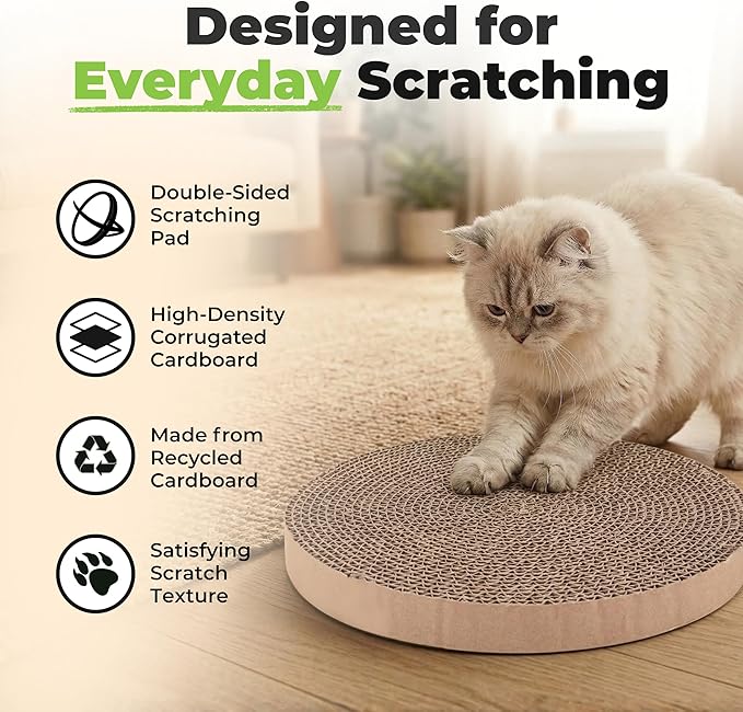 Best Pet Supplies Catify Cat Scratcher, Fun Interactive Scratchers, Posts, Poles, Claw Safe, Furniture Saver Indoor Play Support Natural Cat Behaviors Heavy Duty - Round(5 Pack)