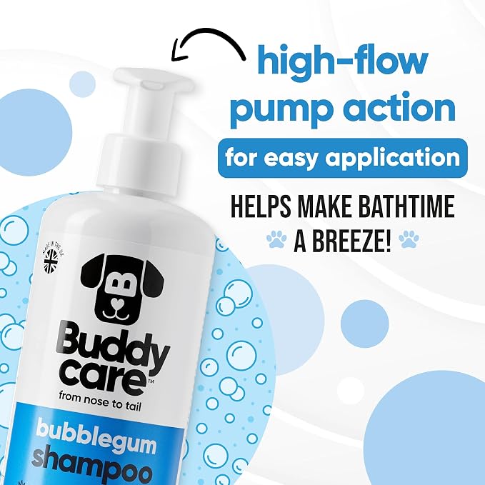 Bubblegum Dog Shampoo by Buddycare | Deep Cleansing Shampoo for Dogs | Bubblegum Scented | with Aloe Vera and Pro Vitamin B5 (50.72oz)