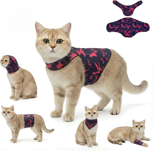 DAJIDALI® Dog & Cat Anxiety Vest & Spay Recovery Suit – Silent Adjustable Calming Wrap for Surgery & Thunderstorms – 2-Piece Cone & Recovery Onesie Alternative