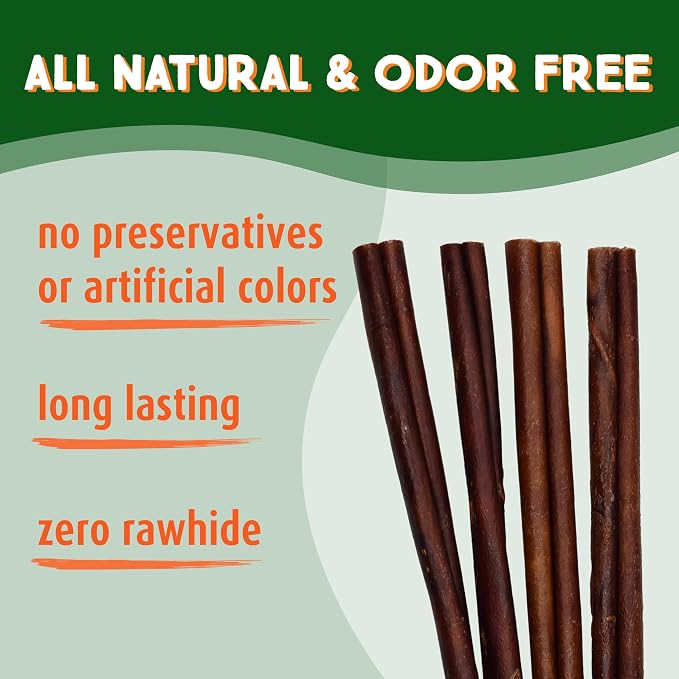 Ultra Chewy Collagen Sticks 9-12 inches (5 Pack) – Long Lasting Odor-Free, All-Natural Dog Chews – Rawhide & Bully Stick Alternative