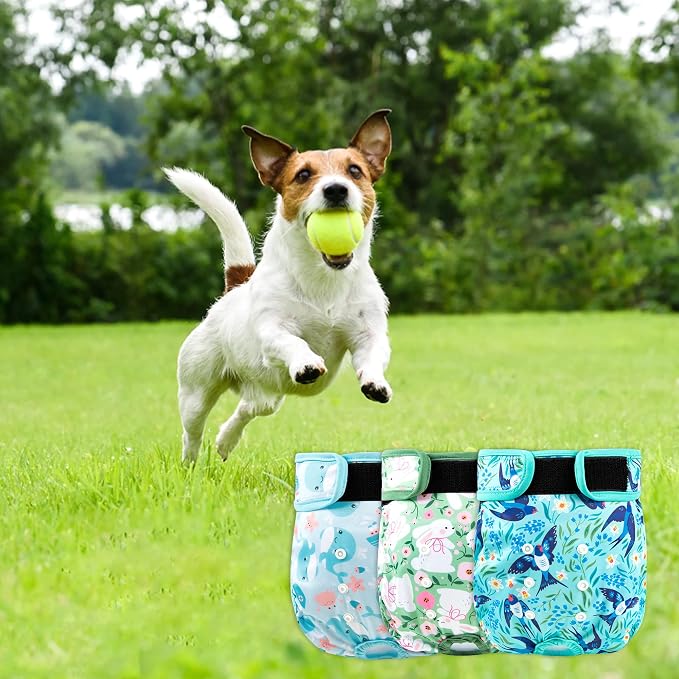 3Pack Dog Diapers Female,Washable Diaper for Doggie,Highly Absorbent Reusable Dog Diaper,Adjustable Leakproof Puppy Girl Dog Diapers for Heat,Incontinence,Period Doggy Nappies