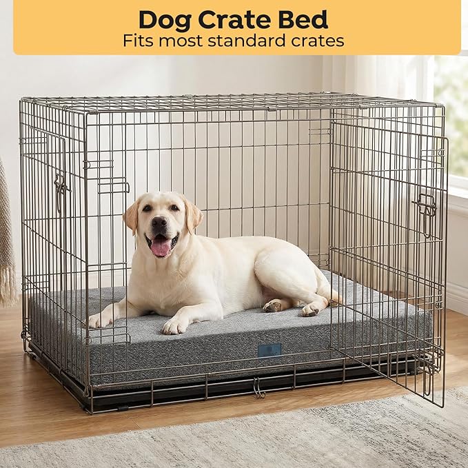Veehoo Chew Proof Dog Bed for Crate, Indestructible Dog Crate Bed for Aggresive Chewers, Small Tough Chew Resistant Pet Pad with Hidden Zipper, Removable Washable Cover