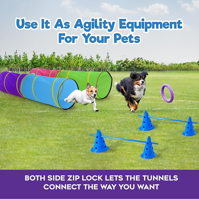 Hide N Side Kids Play Tunnels, Indoor Outdoor Crawl Through Tunnel for Kids Dog Toddler Babies Children, Pop up Tunnel Gift Toy (Multi, 4 Way)