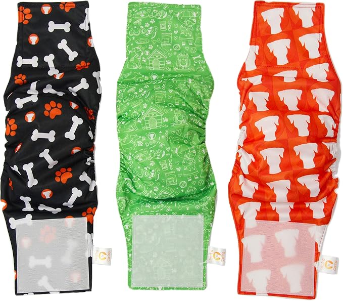 Male Dog Wraps Washable & Reusable by PETTING IS CARING – Belly Band Diapers for Male Dogs, Incontinence Relief – 3 Pack, Machine Washable (NEW, XL (25"-29" Waist))