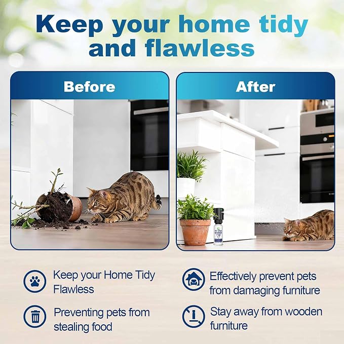 Cat Deterrent Spray Refill, Pet Spray Deterrent System, Motion Activated Cat System, Cat & Dog Odorless & Indoor, Up to 3 Feet Away, Pet Deterrent Spray Refill 1 Pack 3.89Oz