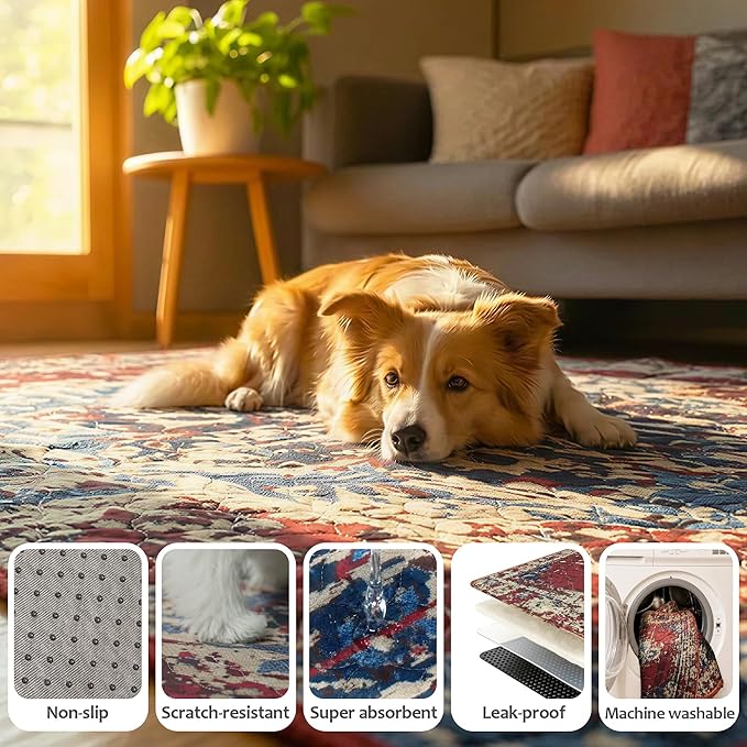 Washable Pee Pads for Dogs, Reusable Puppy Potty Training Pads, Ultra-Absorbent Thick Waterproof Leak-Proof Non-Slip Pads & Mat for Crate, Playpen, Floor, Whelping & Housebreaking , 2 Pack 24"x36"
