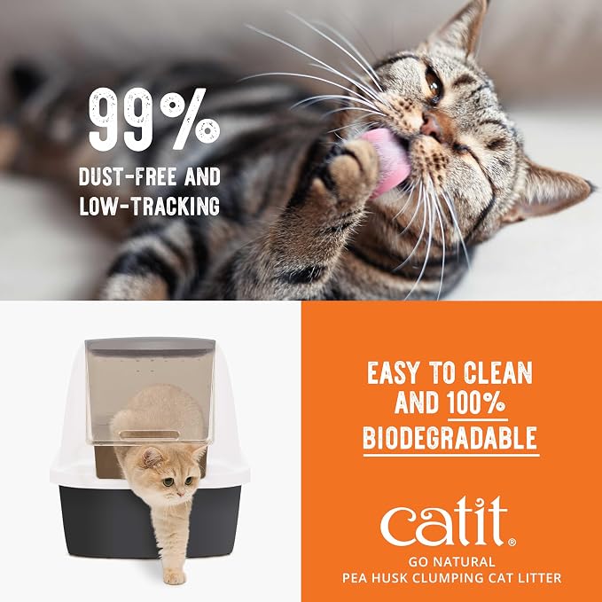 Catit Go Natural Pea Husk Clumping Cat Litter 12.3 lb, Natural