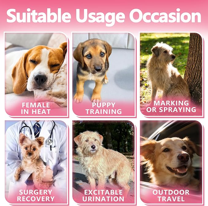 Female Dog Diapers,Disposable Dog Diapers,100 Count,X-Small,Super Absorbent Leak-Proof Diapers for Dogs in Heat,Excitable Urination,or Incontinence