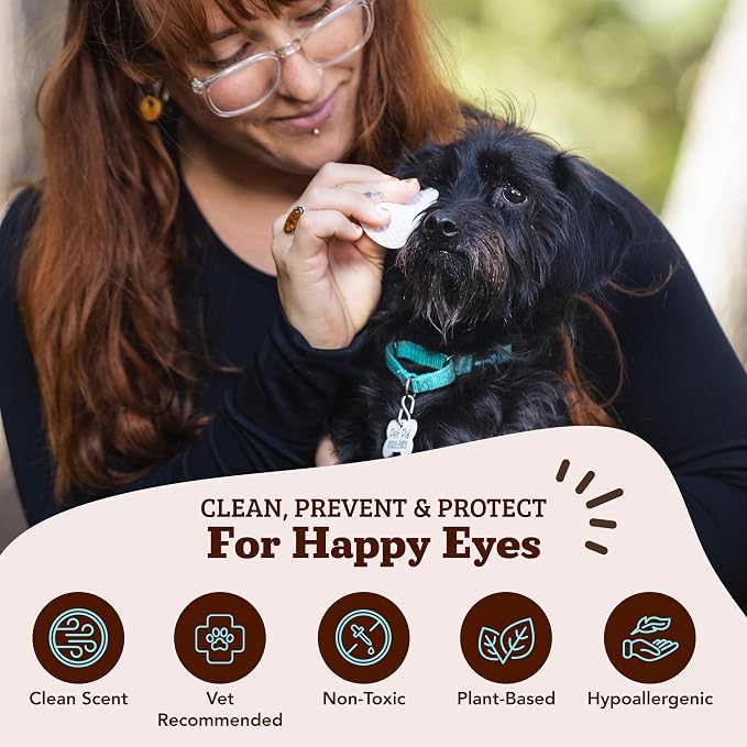 Natural Dog Company Eye & Ear Wipes Bundle for Dogs – Tear Stain Remover & Ear Cleaner Wipes with Green Tea, Goldenseal, Calendula & Aloe – Vegan, Non-Irritating Formula – 100 ct + 50 ct