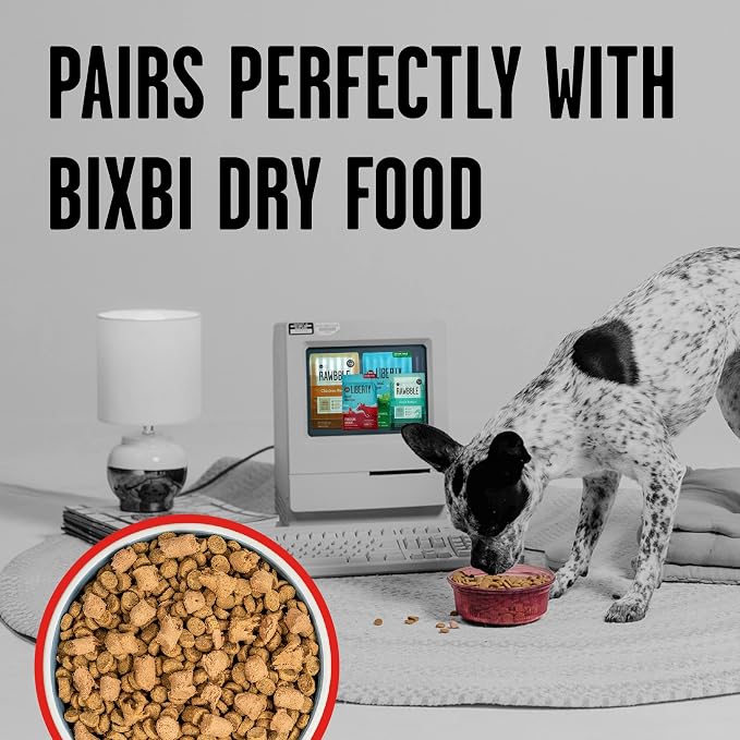 BIXBI Liberty Freeze-Dried Dog Food Topper & Treats,Beef – 98% Meat & Organs,No Refrigeration – USA Made,12 oz,(Pack of 2)