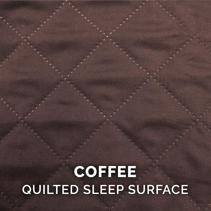 FurHaven Supportive Cooling Memory Foam Sofa Dog Bed with Washable & Removable Cover - Quilted - Coffee, Dogs Up to 125 lbs - Jumbo Plus XXL