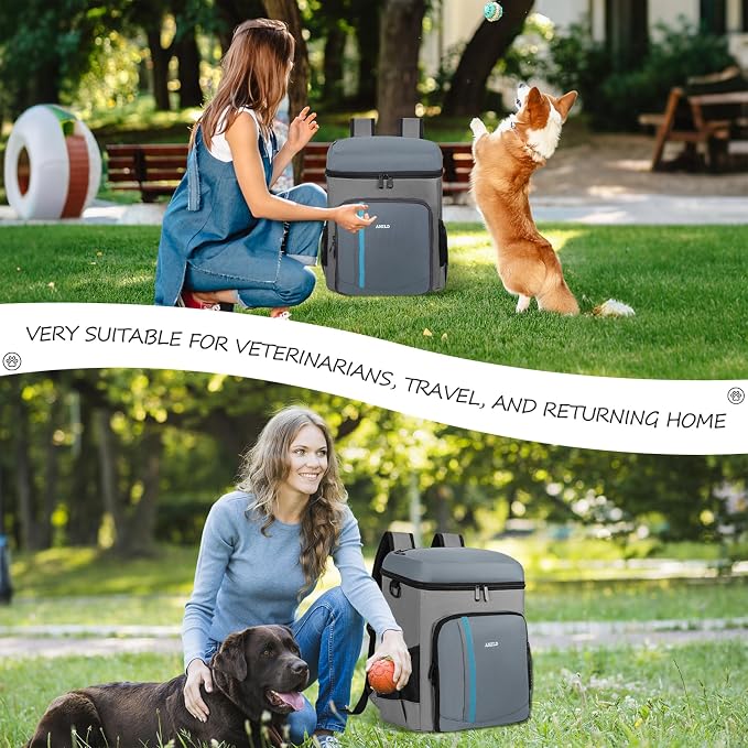 ANILD Dog Travel Bag Backpack, Flight-Ready TSA-Approved Dog Travel Bag with 2 Leak-Proof Food Canisters, 2 Foldable Silicone Bowls, Multi-Compartment Organizer for Hiking, Camping, Dog Mom Essentials